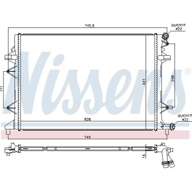 Nissens | Niedertemperaturkühler, Ladeluftkühler | 65017