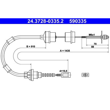 ATE | Seilzug, Kupplungsbetätigung | 24.3728-0335.2