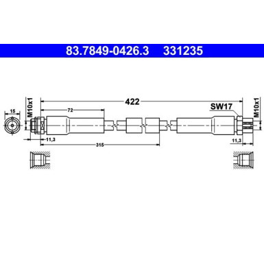 ATE | Bremsschlauch | 83.7849-0426.3