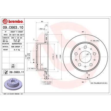 Brembo | Bremsscheibe | 09.C663.11