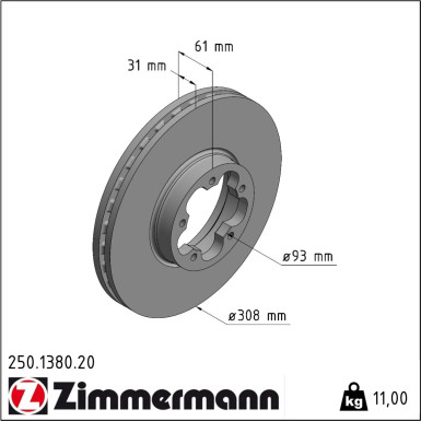 Zimmermann | Bremsscheibe | 250.1380.20