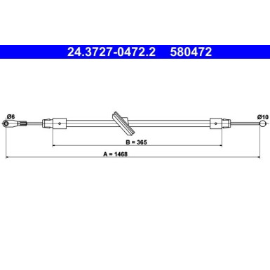 ATE | Seilzug, Feststellbremse | 24.3727-0472.2