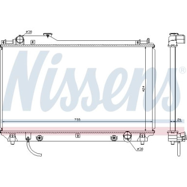 Nissens | Kühler, Motorkühlung | 64764