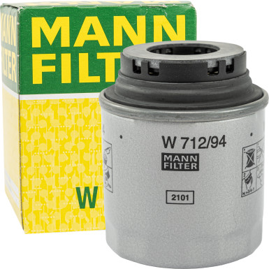 MANN-FILTER W 712/94 Ölfilter 3/4-16 UNF-1B, mit zwei Rücklaufsperrventilen, Anschraubfilter