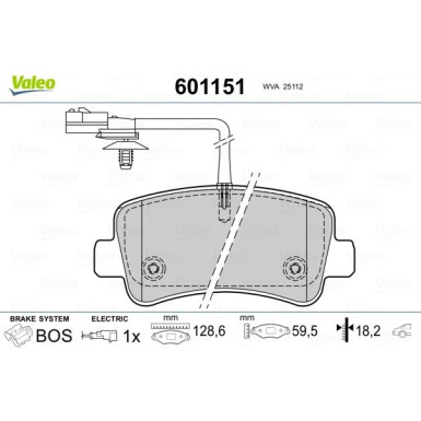 Valeo | Bremsbelagsatz, Scheibenbremse | 601151