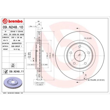 Brembo | Bremsscheibe | 09.N248.11