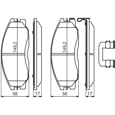 BOSCH | Bremsbelagsatz, Scheibenbremse | 0 986 494 650