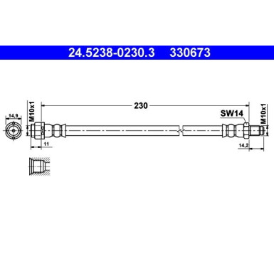 ATE | Bremsschlauch | 24.5238-0230.3