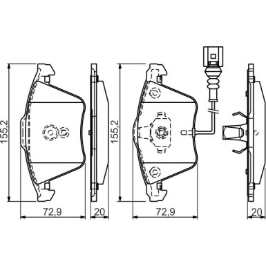 BOSCH | Bremsbelagsatz, Scheibenbremse | 0 986 494 550