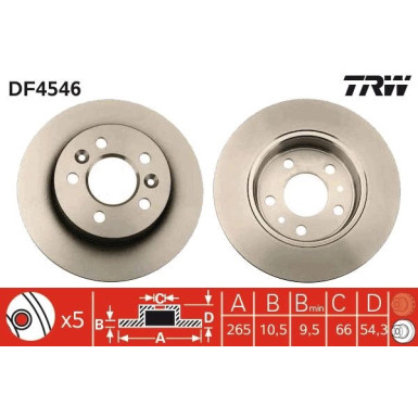 TRW | Bremsscheibe | DF4546