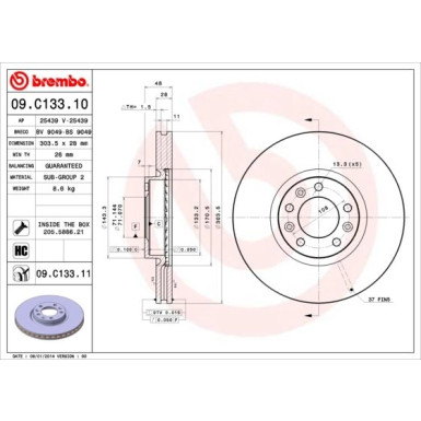 Brembo | Bremsscheibe | 09.C133.11