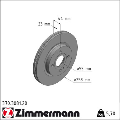 Zimmermann | Bremsscheibe | 370.3081.20