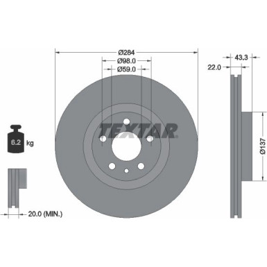 Textar | Bremsscheibe | 92252803