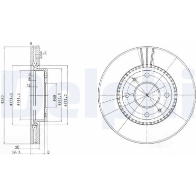 Delphi | Bremsscheibe | BG4013