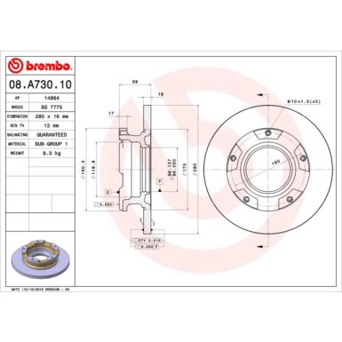 Brembo | Bremsscheibe | 08.A730.10