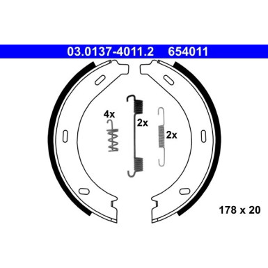 ATE | Bremsbackensatz, Feststellbremse | 03.0137-4011.2