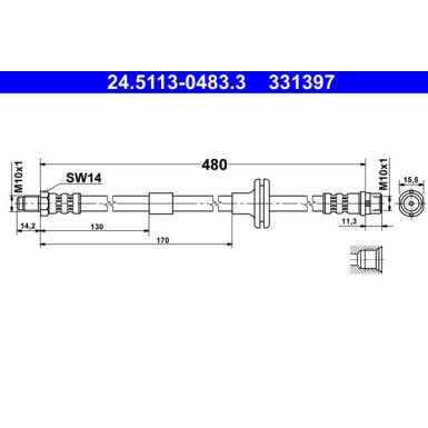 ATE | Bremsschlauch | 24.5113-0483.3