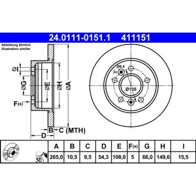 ATE | Bremsscheibe | 24.0111-0151.1