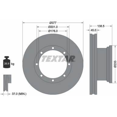 Textar | Bremsscheibe | 93101500