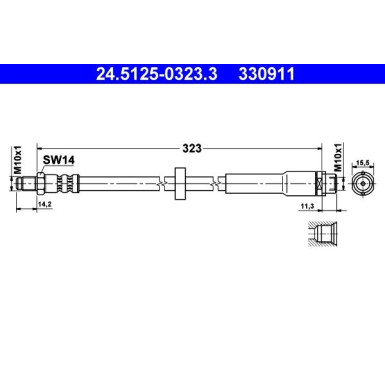 ATE | Bremsschlauch | 24.5125-0323.3