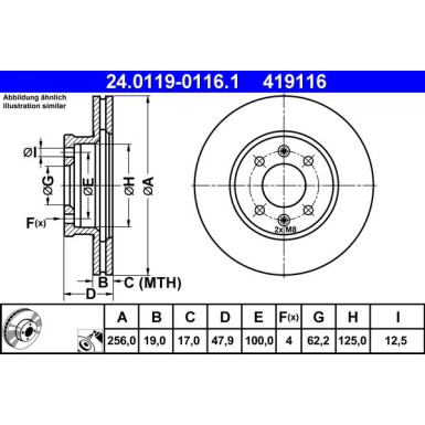 ATE | Bremsscheibe | 24.0119-0116.1