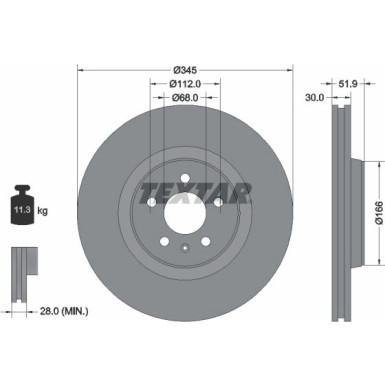 Textar | Bremsscheibe | 92229205