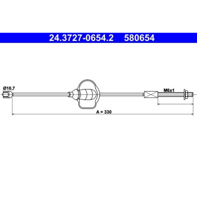 ATE | Seilzug, Feststellbremse | 24.3727-0654.2