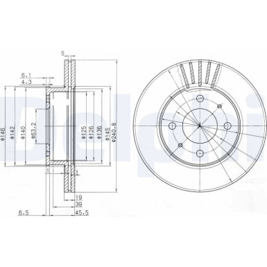 Delphi | Bremsscheibe | BG3749