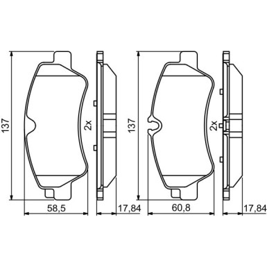 BOSCH | Bremsbelagsatz, Scheibenbremse | 0 986 494 796