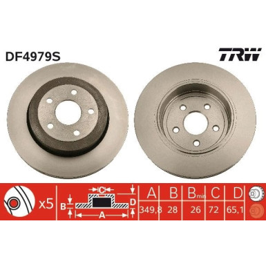 TRW | Bremsscheibe | DF4979S