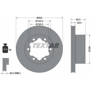 Textar | Bremsscheibe | 93143403