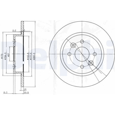 Delphi | Bremsscheibe | BG3804