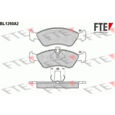 FTE | Bremsbelagsatz, Scheibenbremse | 9010081