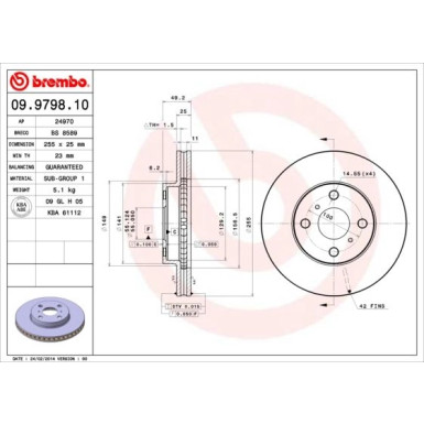 Brembo | Bremsscheibe | 09.9798.10