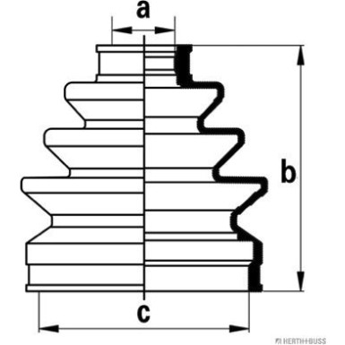 Herth+Buss Jakoparts | Faltenbalgsatz, Antriebswelle | J2864007