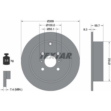 Textar | Bremsscheibe | 92126203