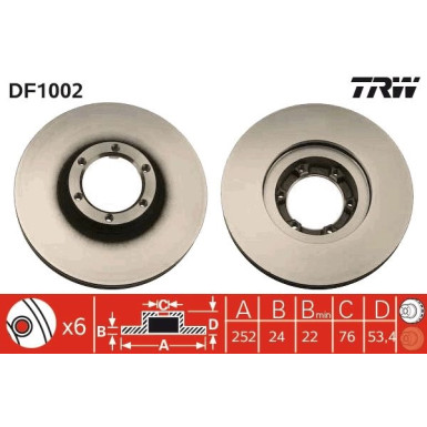 TRW | Bremsscheibe | DF1002