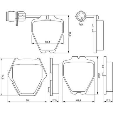 BOSCH | Bremsbelagsatz, Scheibenbremse | 0 986 424 689