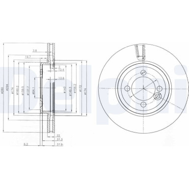 Delphi | Bremsscheibe | BG4146C