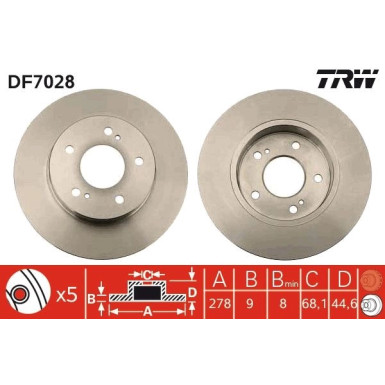 TRW | Bremsscheibe | DF7028