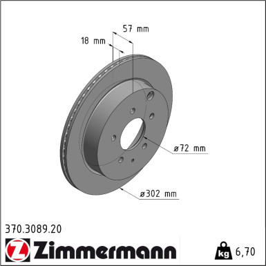 Zimmermann | Bremsscheibe | 370.3089.20