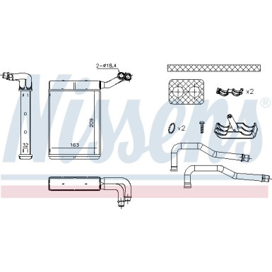 Nissens | Wärmetauscher, Innenraumheizung | 707095