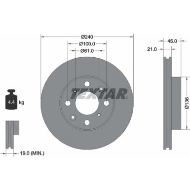 Textar | Bremsscheibe | 92077800