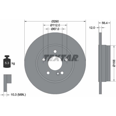 Textar | Bremsscheibe | 92091103