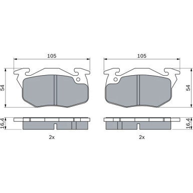 BOSCH | Bremsbelagsatz, Scheibenbremse | 0 986 460 983