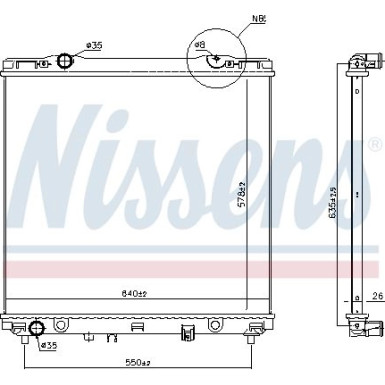 Nissens | Kühler, Motorkühlung | 66773