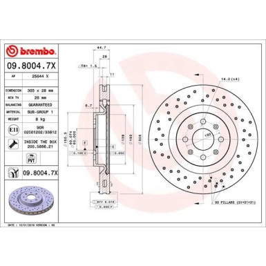 Brembo | Bremsscheibe | 09.8004.7X