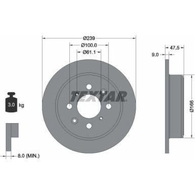 Textar | Bremsscheibe | 92077903