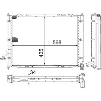 Mahle | Kühler, Motorkühlung | CR 361 000S