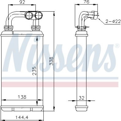 Nissens | Wärmetauscher, Innenraumheizung | 70519